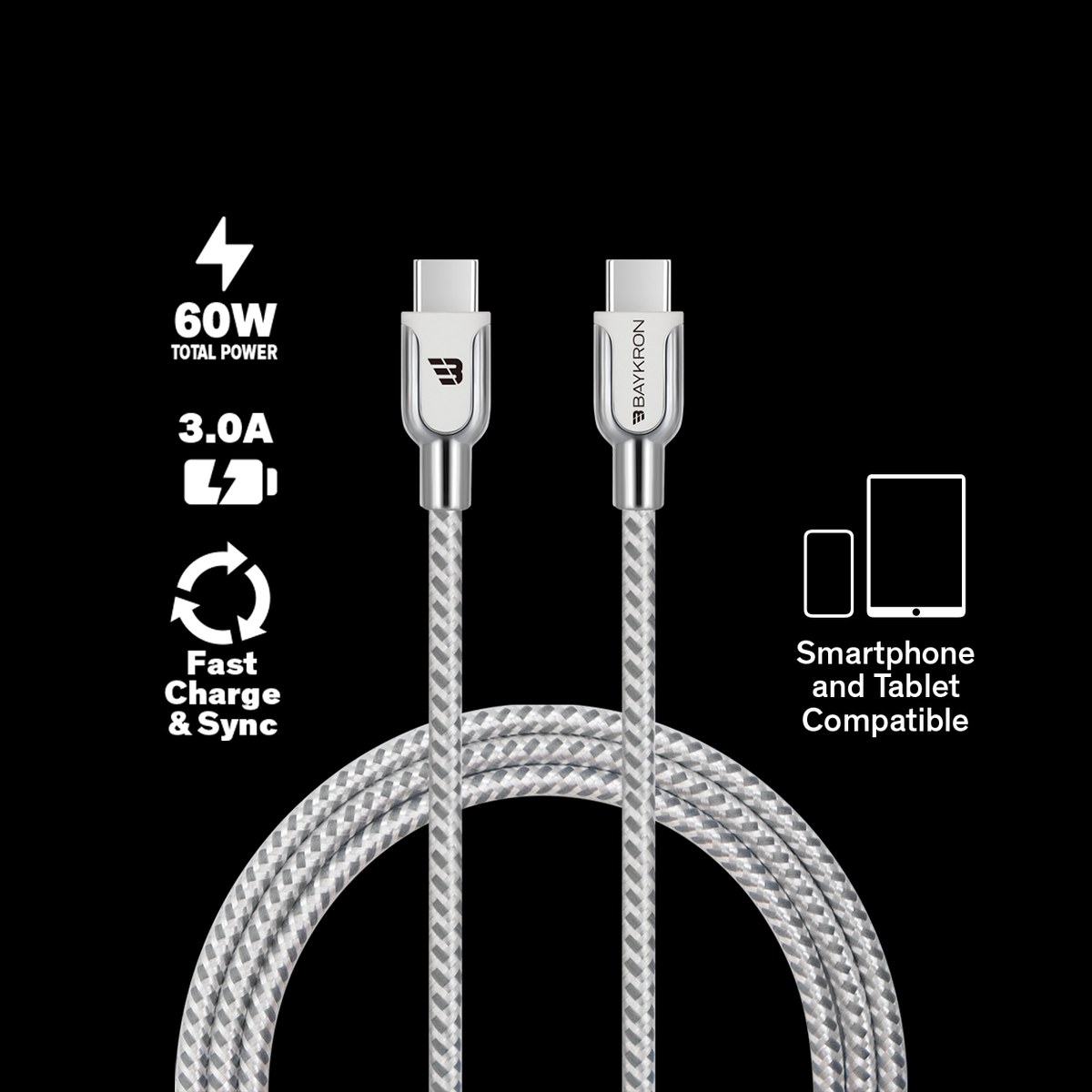BASIC Cable 1.2m USB-C to USB-C Ultra durable and fast charging