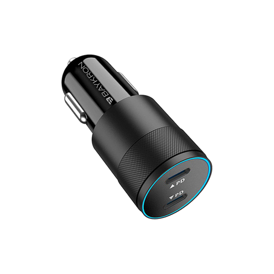 BASIC Car Charger Dual USB-C 40W PD 3.0 PORTS Aluminium Alloy Fast Charging with LED