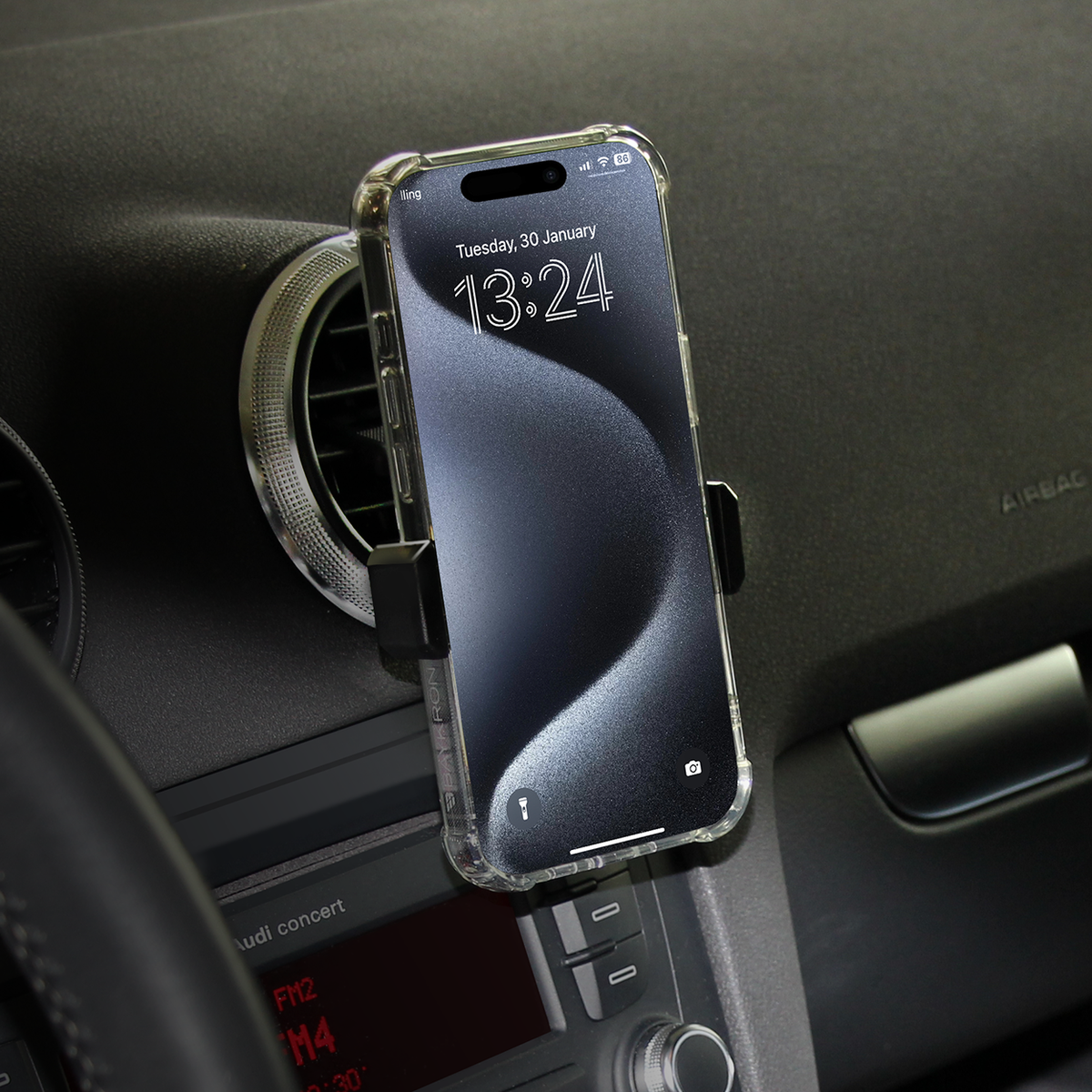 BASIC Car Vent Mount Adjustible Smartphone Holder - Fits screens up to 6in-8.6cm wide