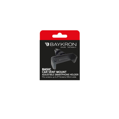 BASIC Car Vent Mount Adjustible Smartphone Holder - Fits screens up to 6in-8.6cm wide