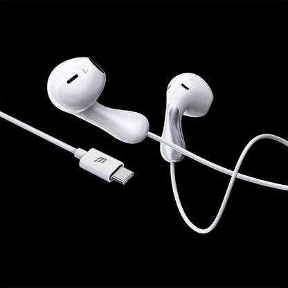 BASIC Earphones USB-C with Microphone - White & Silver