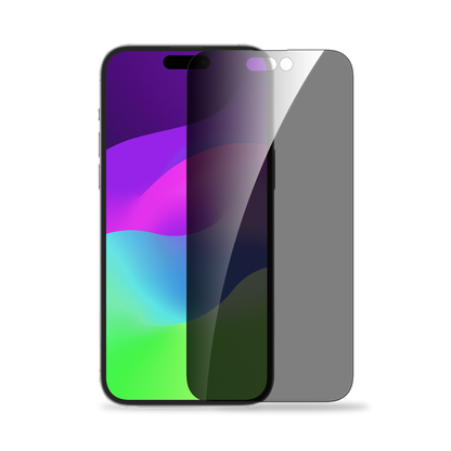 BAYKRON Smart Privacy Tempered Glass Screen Protector for iPhone® 15 Plus 6.7". Includes Easy Screen Applicator