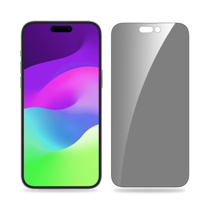 BAYKRON Smart Privacy Tempered Glass Screen Protector for iPhone® 15 Plus 6.7". Includes Easy Screen Applicator