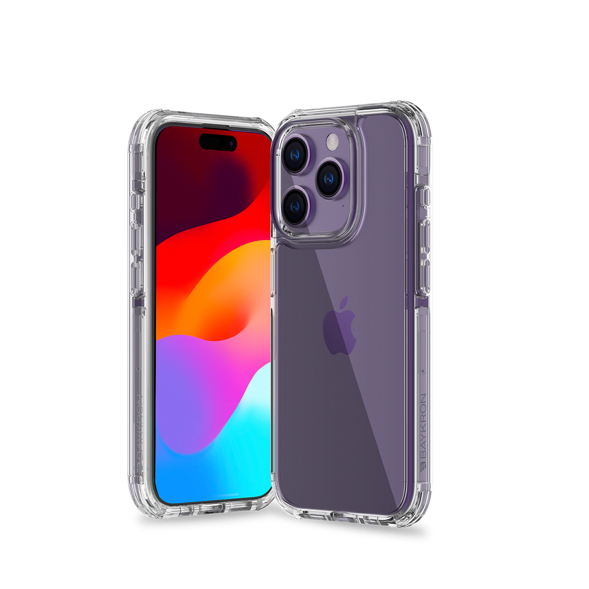BAYKRON Premium AirTek Pro Case for iPhone® 15 Pro 6.1" with Air Cushion Shockproof Protection - Clear