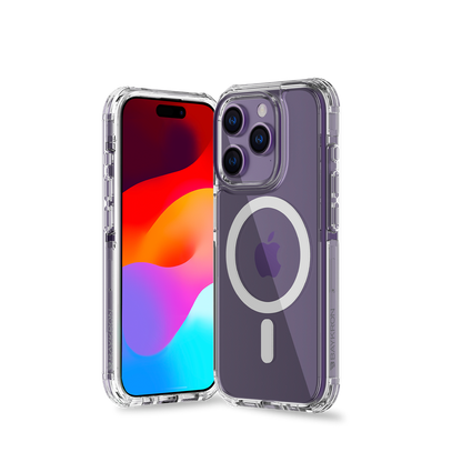 BAYKRON Premium AirTek Pro Mag Case for iPhone® 15 Pro 6.1" with Air Cushion Shockproof Protection and MagSafe® Compatible - Clear