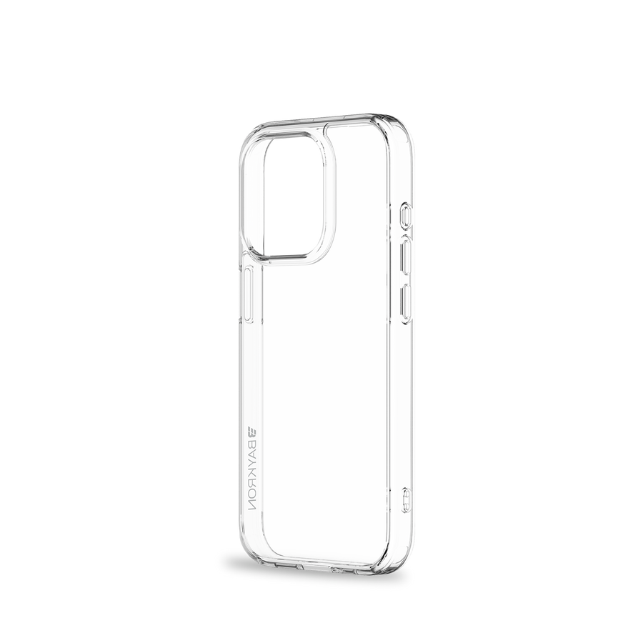 BAYKRON Premium Slim Case for iPhone® 15 Pro 6.1" with Air Cushion Shockproof Protection - Clear