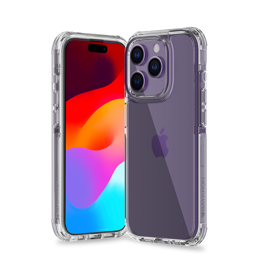 BAYKRON Premium AirTek Pro Case for iPhone® 15 Pro Max 6.7" with Air Cushion Shockproof Protection - Clear