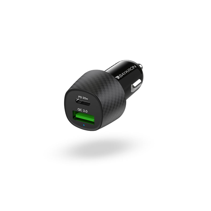 BAYKRON Smart 36W Car Charger withQC3.0 technology and USB Type-C™ Power Delivery 20W