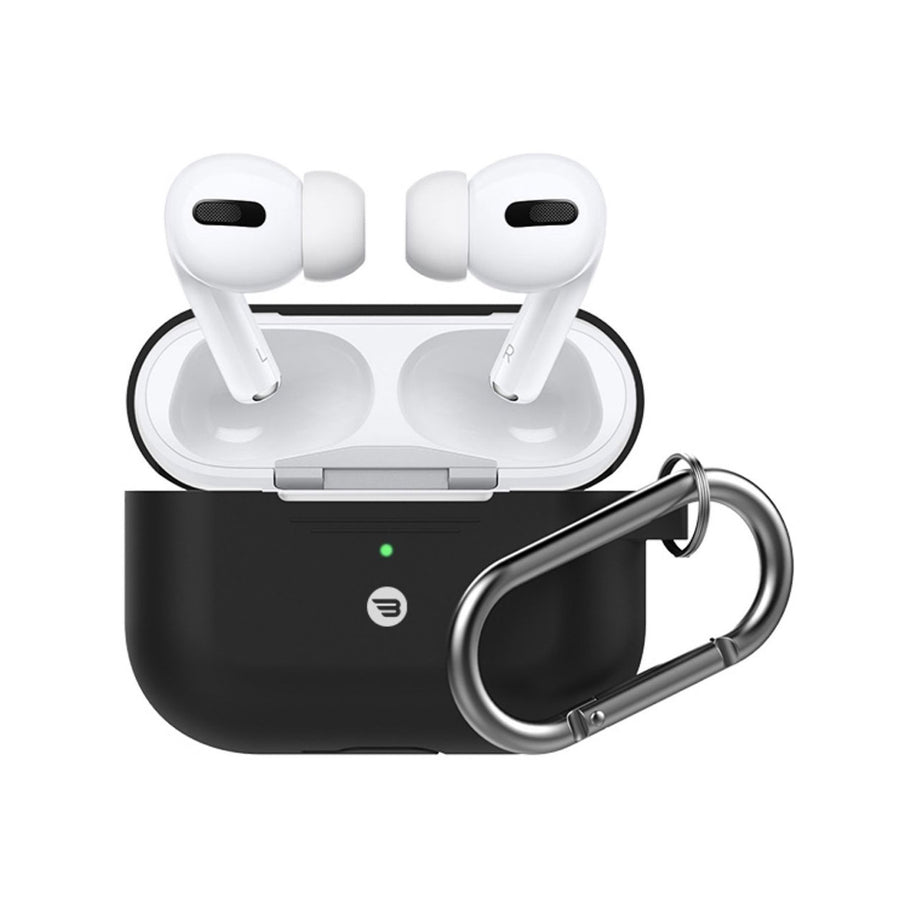 BAYKRON Premium Silicone Protective Case with Carabiner for AirPods Pro® - Black