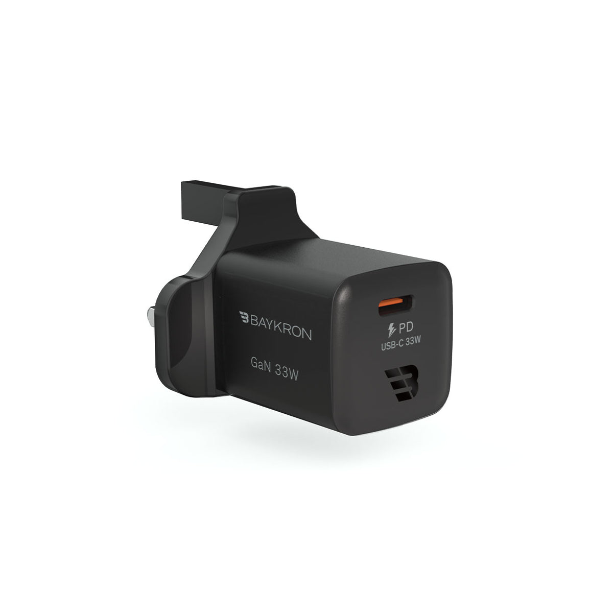 BAYKRON Premium 33W GaN Mini Ultra Fast Wall Charger with USB-C 33W for Standard UK wall outlets