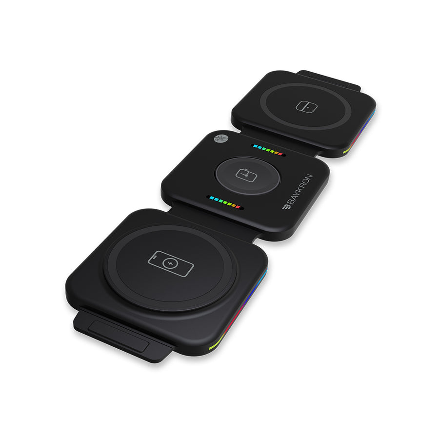 Foldable Wireless Charger 3-in-1 QI Inductive Charging Station