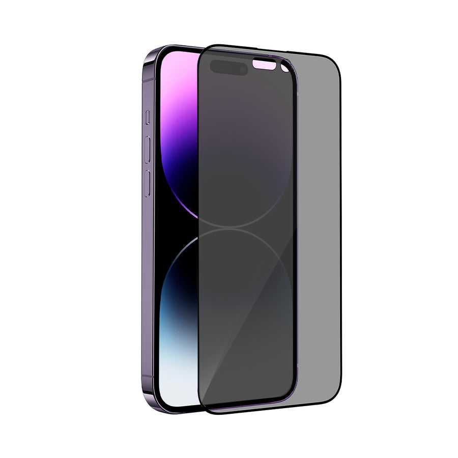 BAYKRON Premium Tempered Glass Privacy Screen Protector for iPhone® 14 Pro Max 6.7" with Edge to Edge Coverage and Antibacterial Protection. Includes Easy Install Applicator