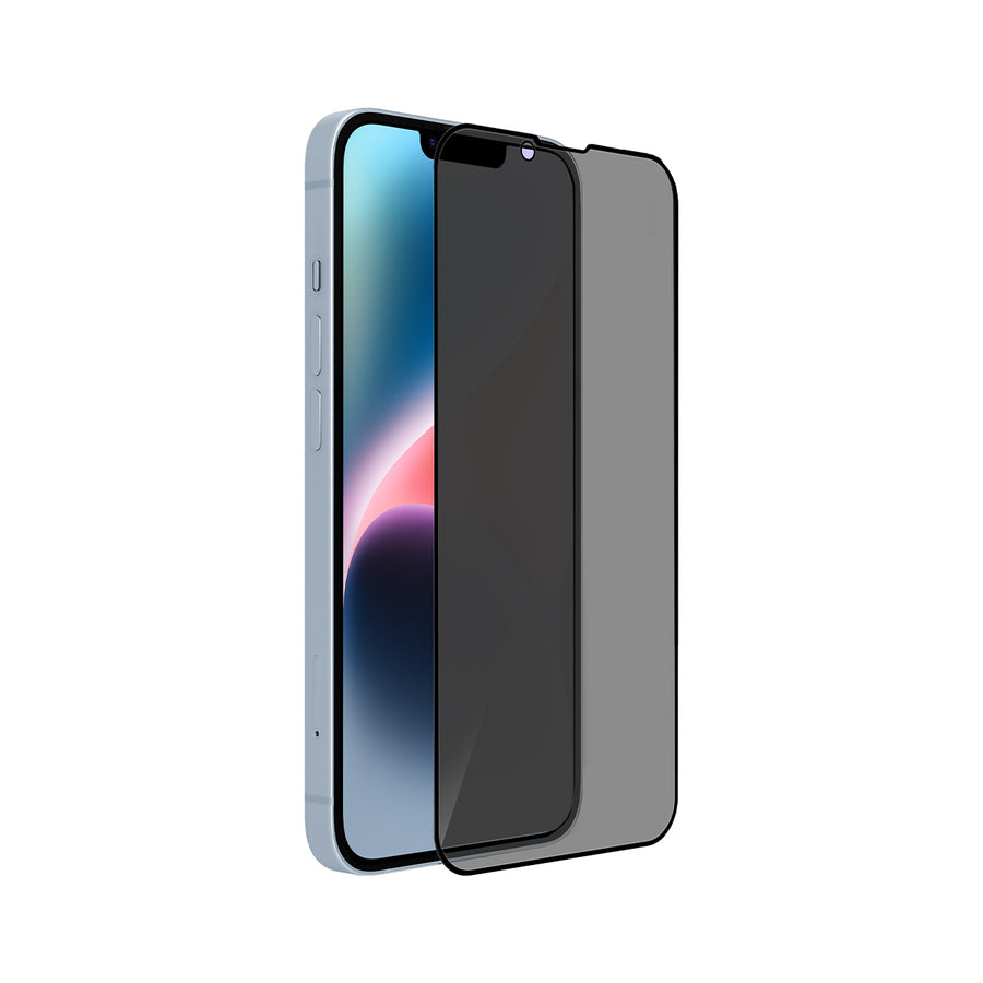 BAYKRON Premium Tempered Glass Privacy Screen Protector for iPhone® 14 6.1" with Edge to Edge Coverage and Antibacterial Protection. Includes Easy Install Applicator