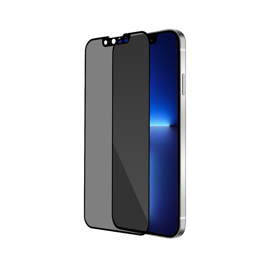 BAYKRON Premium Tempered Glass Privacy Screen Protector for iPhone® 13 / 13 Pro 6.1" - Edge to Edge Coverage and Antibacterial Protection; Includes Easy Install Applicator