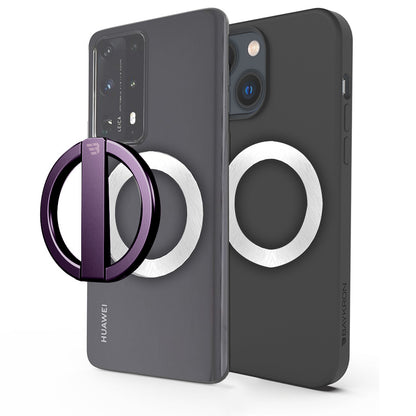 BAYKRON Premium Mag Stand Compact Magnetic Stand with included magnetic ring for all cases and smartphones - Purple