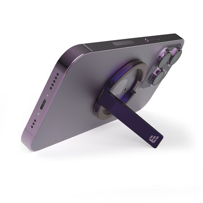 BAYKRON Premium Mag Stand Compact Magnetic Stand with included magnetic ring for all cases and smartphones - Purple