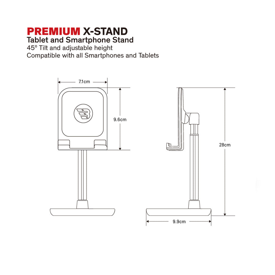 BAYKRON X-STAND for Tablet and Smartphones - White