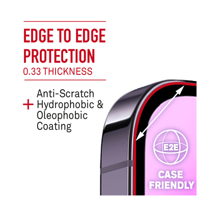 BAYKRON Premium Tempered Glass Clear Screen Protector for iPhone® 14 Pro 6.1" with Edge to Edge Coverage and Antibacterial Protection. Includes Easy Install Applicator