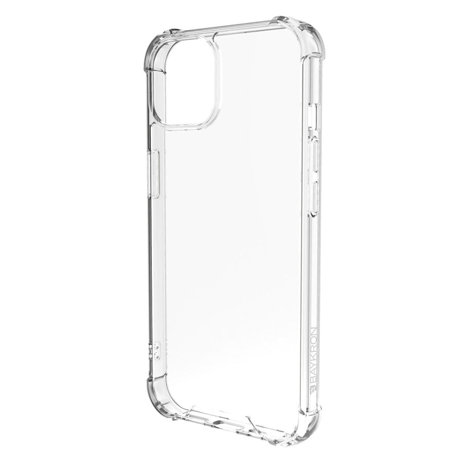 BAYKRON Premium Tough Case for iPhone® 13 6.1â€? with Deluxe Nylon Carry Strap - Shockproof and Antibacterial for iPhone 13 6.1" - Clear